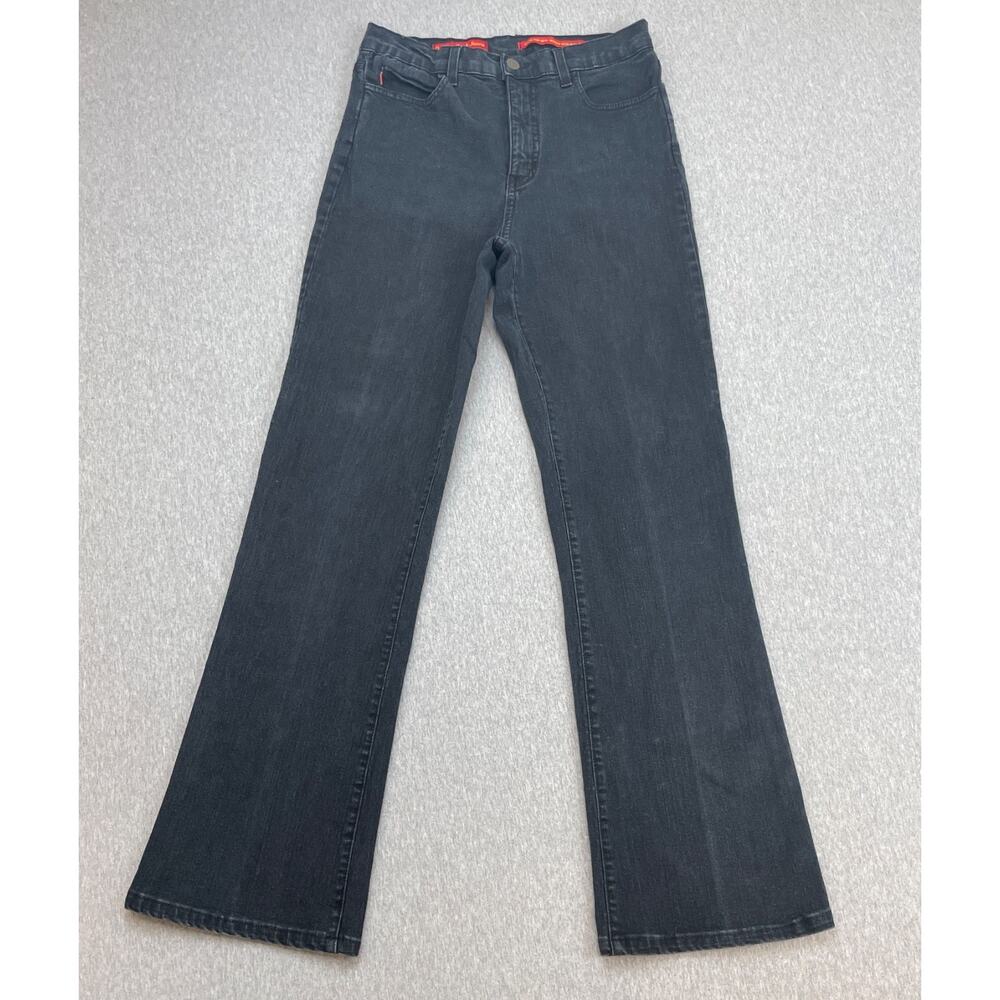 NYDJ Jeans Womens 10 Black Cotton Stretch Flare Leg Made In USA